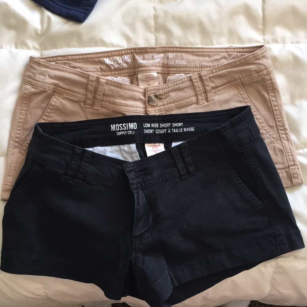 Black and khaki shorts